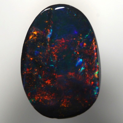 SOLID BLACK OPAL Very sparkly cherry red and green